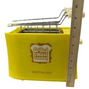 Nostalgia Toaster Yellow Grilled Cheese 2-Slot Easy-Clean Basket Adjustable Dial